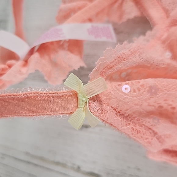 Victoria's Secret Dream Angels orange sherbet unlined demi t back bra Size 32DDD - Picture 2 of 9